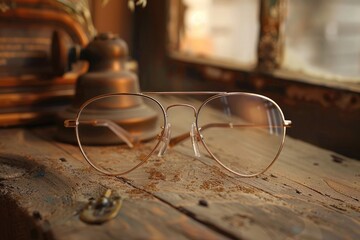 A classic aviator glasses design with metal frames and teardrop-shaped lenses, offering timeless style and effortless cool. - Powered by Adobe