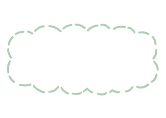 雲形のシンプルな点線のふきだし