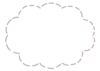 雲形のシンプルな点線のふきだし