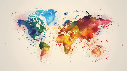 Fototapeta premium Dotted world map,color world map,Vector design illustration