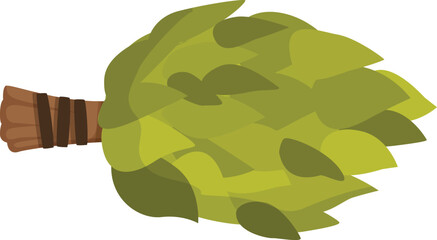 Stylized digital illustration of a green hop cone, isolated on a white background