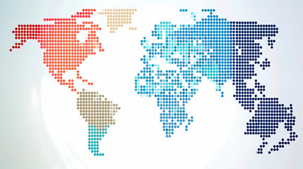 Dotted world map,color world map,Vector design illustration
