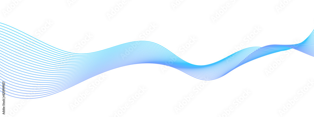 Aufkleber Vector wave dynamic music lines. Blue-violet abstract lines. Sound waves on a white background for your design. Vector EPS 10