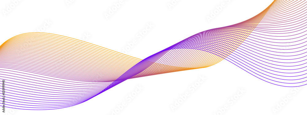 Aufkleber vector wave dynamic music lines. orange-purple abstract lines. sound waves on a white background for