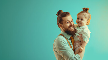 Obraz premium A man holding a little girl in his arms