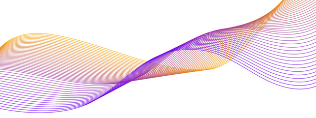 Vector wave dynamic music lines. Orange-purple abstract lines. Sound waves on a white background for your design. Vector EPS 10