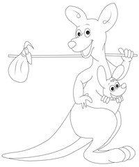 Kangaroo Coloring Book Page For All Ages