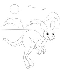 Kangaroo Coloring Book Page For All Ages