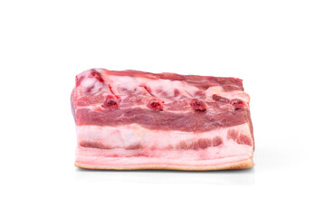 Raw pork meat isolated on white background.
