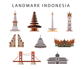 Landmark monument architecture illustration design stock