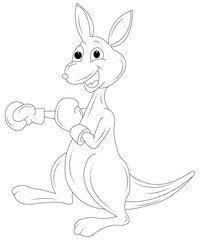Kangaroo Coloring Book Page For All Ages