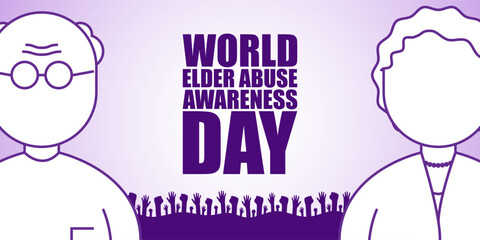 Vector illustration of World Elder Abuse Awareness Day 15 June social media feed template