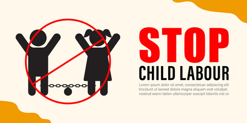 Vector illustration of World Day Against Child Labour 12 June social media feed template