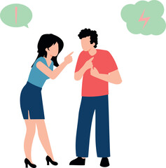 The couple is fighting.