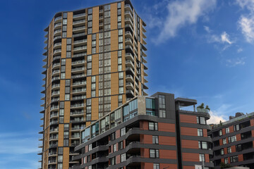 Residential and commercial Apartment building in inner Sydney suburb of Wentworth Point NSW Australia