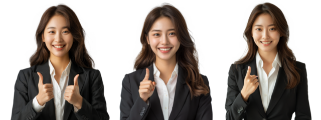 woman wearing business clothes pointing finger isolated on a tra