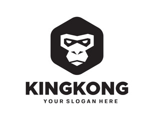 hexagonal kingkong head vector logo