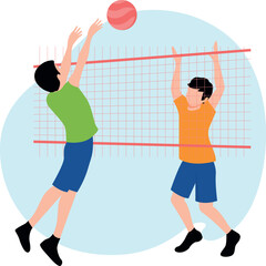 The boys are playing volleyball.