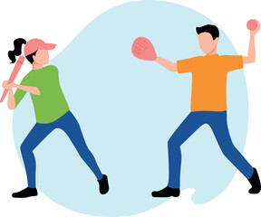 The girl is playing baseball.