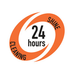 Cleaning, shine, 24 hours, cleansing and long-lasting cleanliness, icon, design element for sprays, detergents, etc.