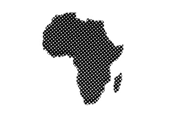 Africa Map halftone vector pictogram. Illustration style is dotted iconic Africa Map icon symbol on a white background. Halftone pattern is circle blots.