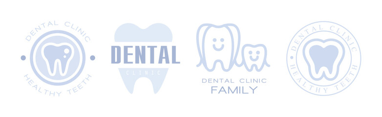 Dental Clinic and Hospital Logo and Label Design Vector Set