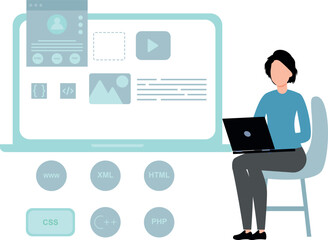 The girl is doing software programming.