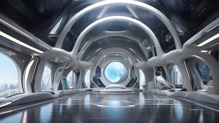 futuristic setting for technological advancements