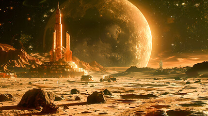 A colony based on a hostile and barren mars like planet. Human settlement and exploration