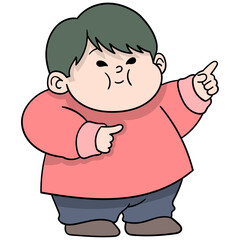 fat baby boy having difficulty moving in dance poses