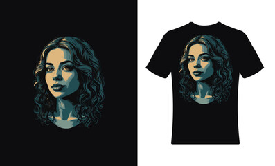 tshirt with woman logo Simple design