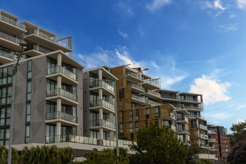 Residential and commercial Apartment building in inner Sydney suburb of Wentworth Point NSW Australia