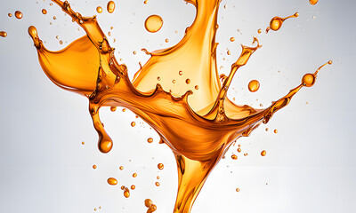 orange juice splash isolated on white