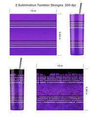 2 purple Oil Drum patterns. Clean and Dirty style.. Seamless sublimation template for 20 oz skinny tumbler. Sublimation illustration. Seamless from edge to edge. Full tumbler wrap.