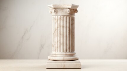 Luxurious 3d roman greek podium display with white columns for classic product showcase