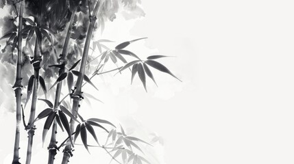 Tranquil Bamboo Forest in Monochrome