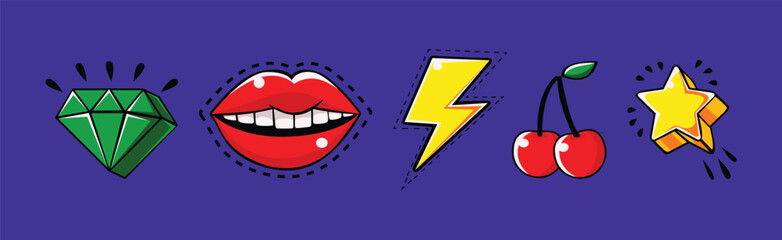 Bright Comic Style Object and Item Vector Set