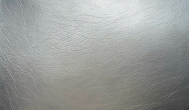 Background texture of a wrinkled silver leather surface. AI Generated