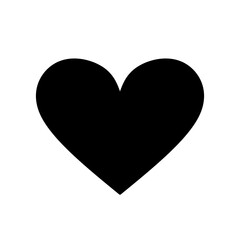 Love heart vector icon black silhouette isolated on white background.