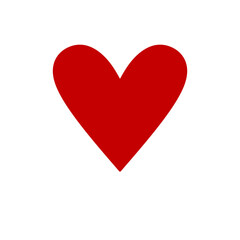 Red shape love heart icon vector isolated on white background