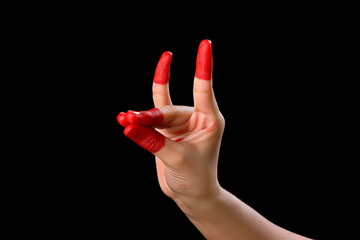  kathak mudra,beautiful hand or mudras in Indian classical dance foam kathak on black backgraund isolated