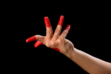  kathak mudra,beautiful hand or mudras in Indian classical dance foam kathak on black backgraund isolated