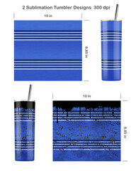 2 blue Oil Drum patterns. Clean and Dirty style.. Seamless sublimation template for 20 oz skinny tumbler. Sublimation illustration. Seamless from edge to edge. Full tumbler wrap.