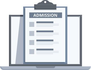 Modern and userfriendly online admission concept illustration with laptop and elearning technology for school. College. And university enrollment process