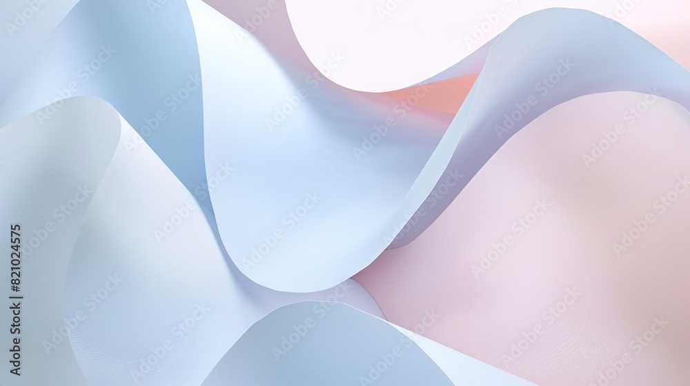 Poster soft subtle perfectly smooth curves, pastel, light pink, light blue, minimalism