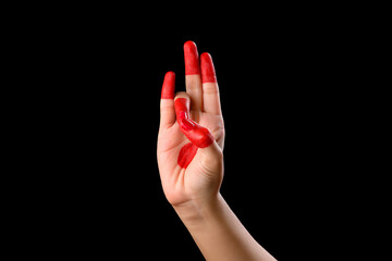  kathak mudra,beautiful hand or mudras in Indian classical dance foam kathak on black backgraund isolated