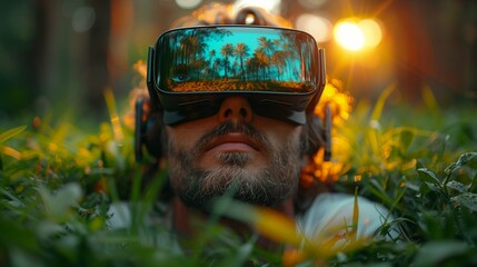 person in virtual reality glasses