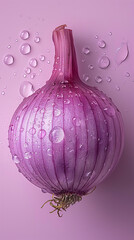 onion with waterdrops