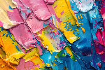 Fototapeta premium abstract multicolor painting wtih grunge texture on canvas artwork mix brush stroke splash color and oil acrylic paint element modern contemporary art for wallpaper background AI