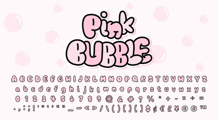 Pink Bubble Alphabet SVG Font Set